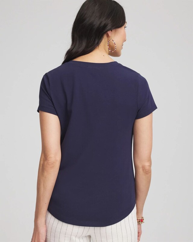 Fireworks Embellished Knit Tee - image 3